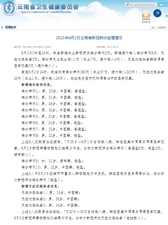 云南省新冠肺炎最新确诊情况分析